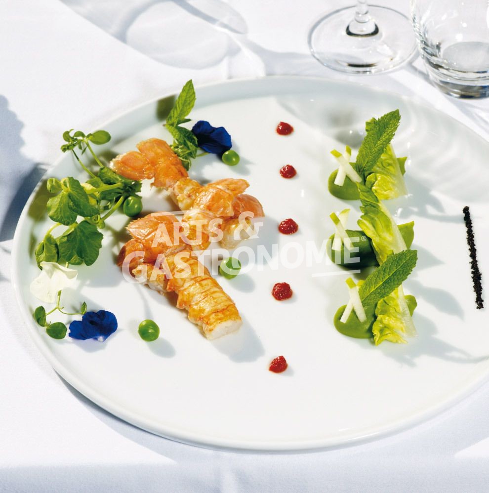 Langoustine Poelees Et Puree De Petits Pois A La Menthe Arts