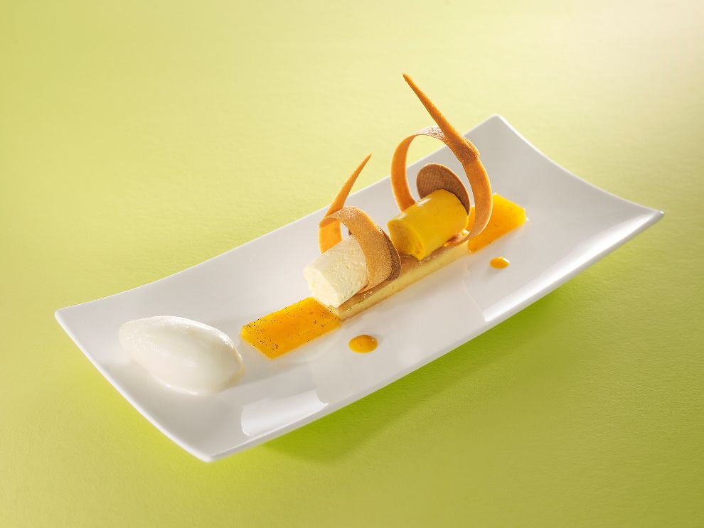 Fraîcheur de Pondichéry, dessert vainqueur de Baptiste Vial, Champion de France junior du Dessert 2015