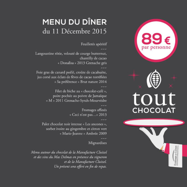 ermitage corton menu chocolat 2015