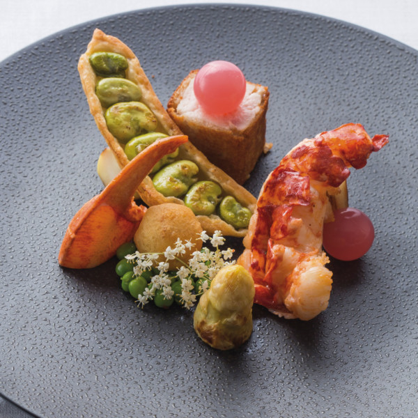 Homard bleu, ris de veau croustillant