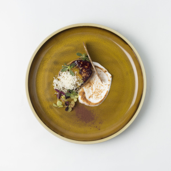 Foie gras acidulé, meringue salée
