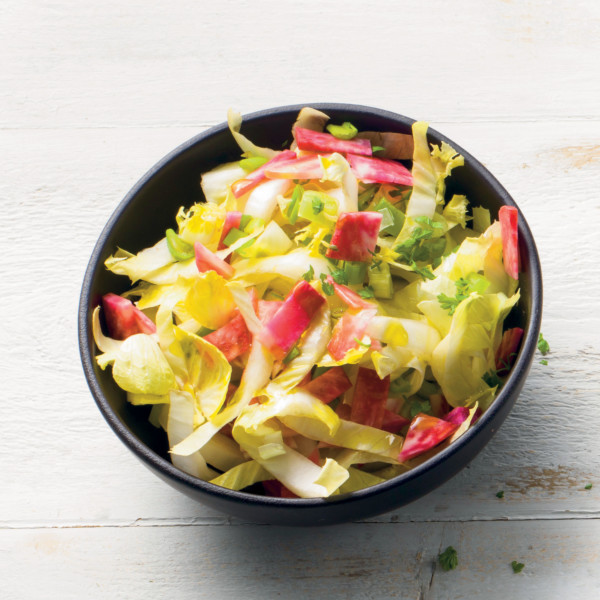 Salade d'endives au chorizo croustillant