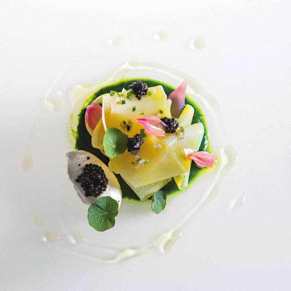 pomme de terre, caviar, cressonnière par Nicolas Isnard et David le Comte