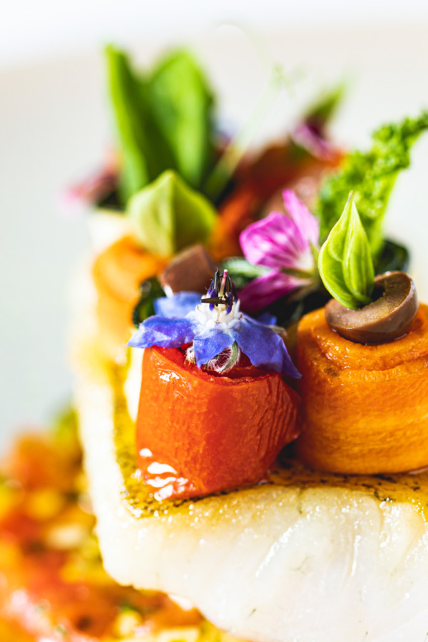 Sandre de nos étangs fine ratatouille et rubans de légumes