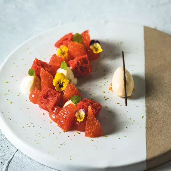 Pomelos et fromage blanc