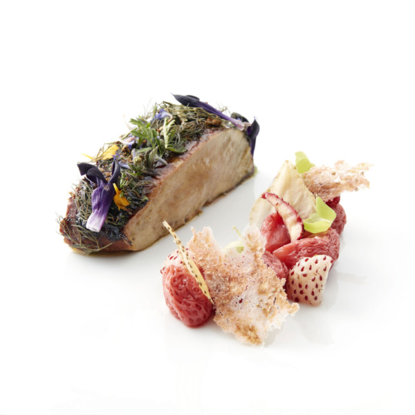 Foie gras fraises fermentées Christopher Hache hôtel Crillon
