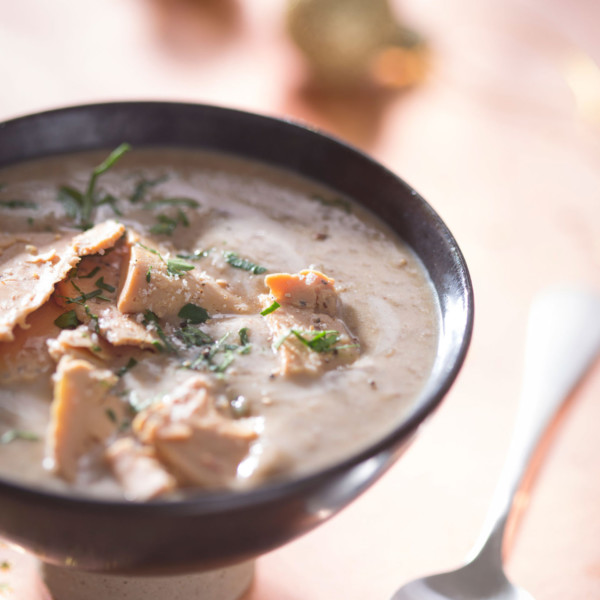 Recette crème de lentilles, châtaignes au foie gras