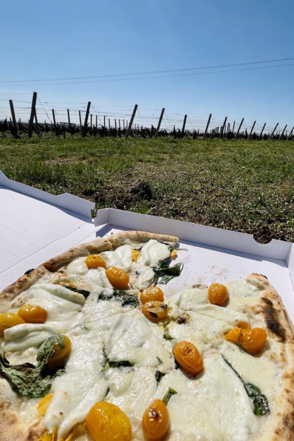 Pizza dans les vignes bourguignonnes