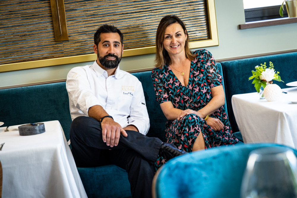 Le chef Lionel Freitas et Julie Leflaive, la directrice de l'établissement