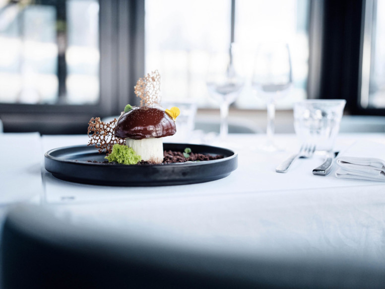 L’Ermitage, cuisine à manger avec vue. Hôtel restaurant à Saint-Cyr Au Mont d'Or près de Lyon.