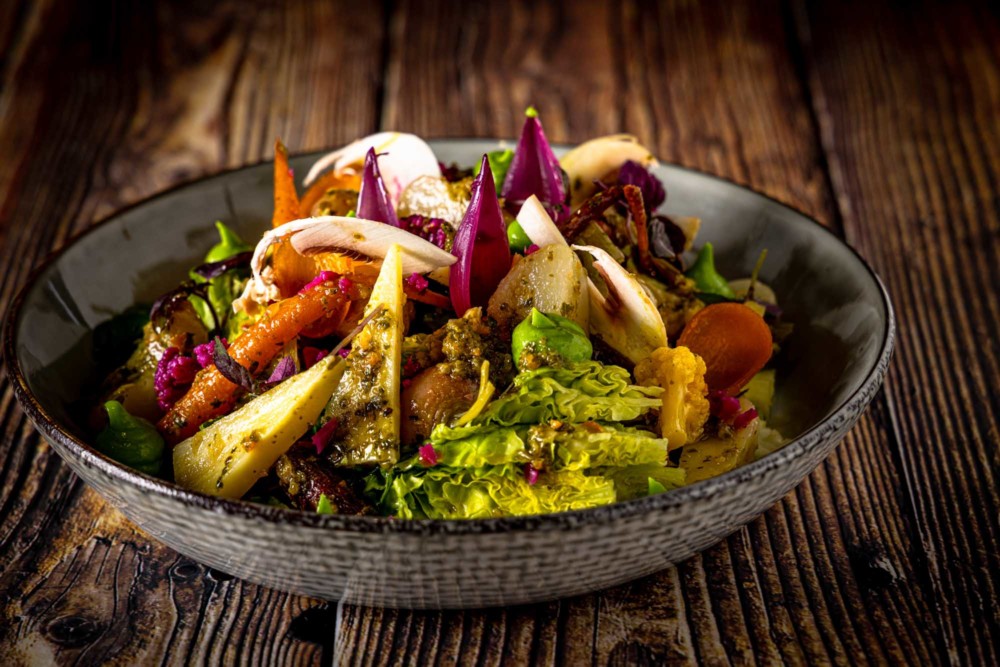 Légumes cuits crus en Chimichurri