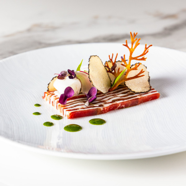 Marbré de boeuf et lard colonnata à la truffe d'été par Vincent Chirat