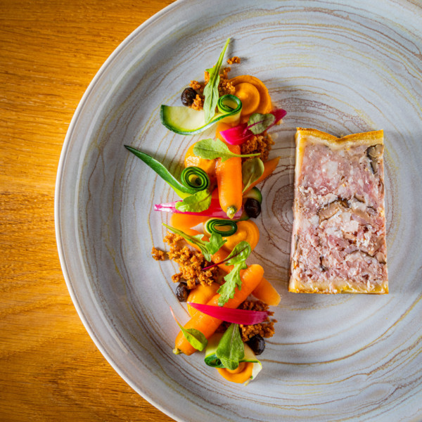 Pâté croûte aux shitakés et jardinière de légumes croquants par Julien Girard
