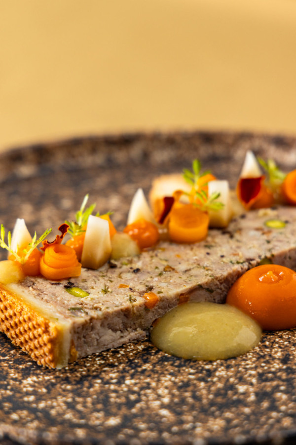 Pâté croûte de chevreuil, poire, carotte et gingembre