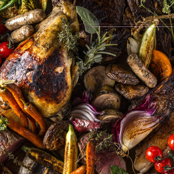 Grillades estivales au brasero