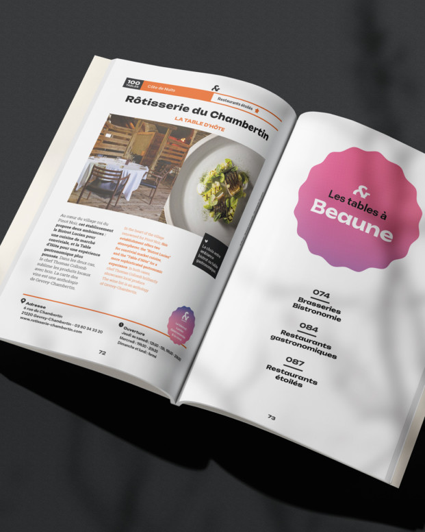 Page du guide Les 100 Tables de Côte d'Or