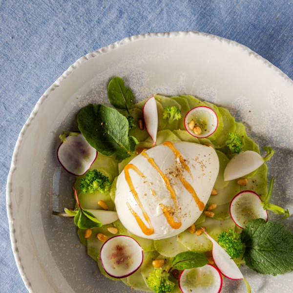 Carpaccio de tiges de brocoli & mozzarella