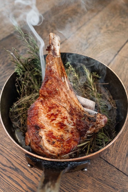 Entrecôte au foin fumé